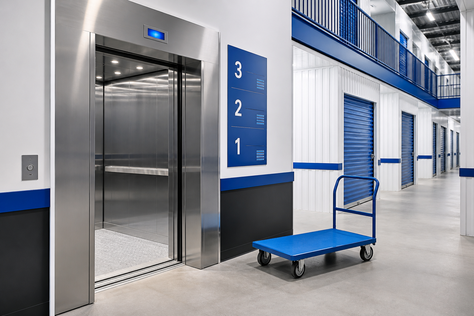 Storage facility elevator access