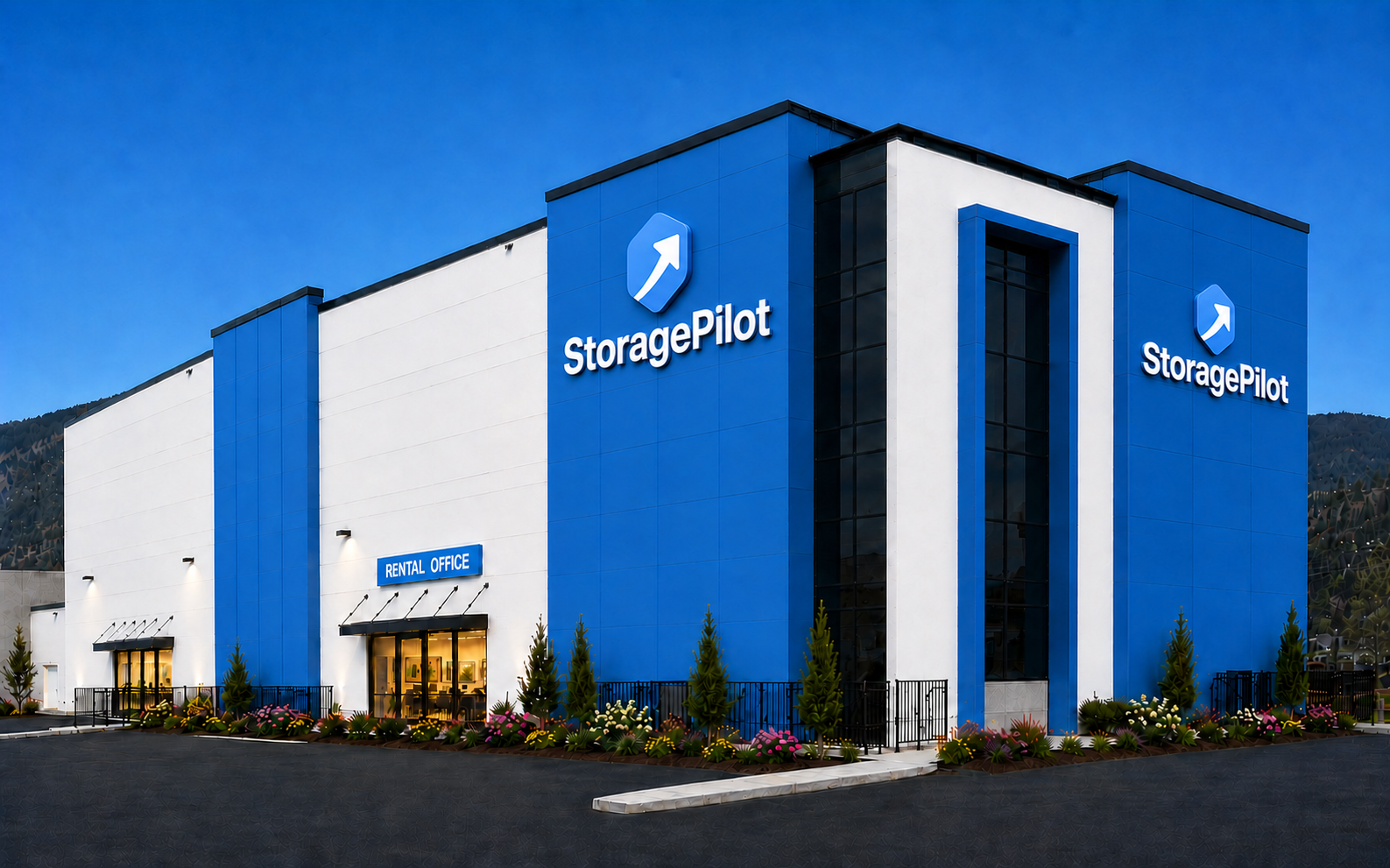 Blue-and-white StoragePilot facility in Los Angeles
